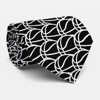 cool black white Basketball sports lovers Tie