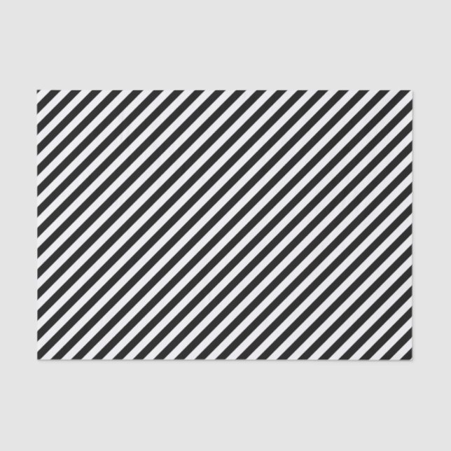 Cool Black/White Diagonal Stripe Classic Geometric Tissue Paper (Front)