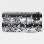 Cool Black & White floral / stripes iPhone 5 case (Back (Horizontal))