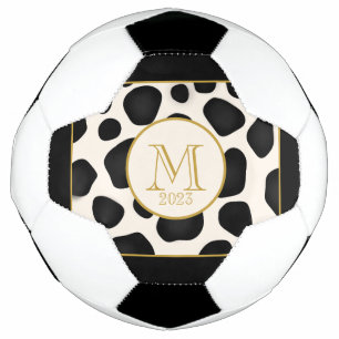 Cool Black & White & Gold 2023 Monogram Football