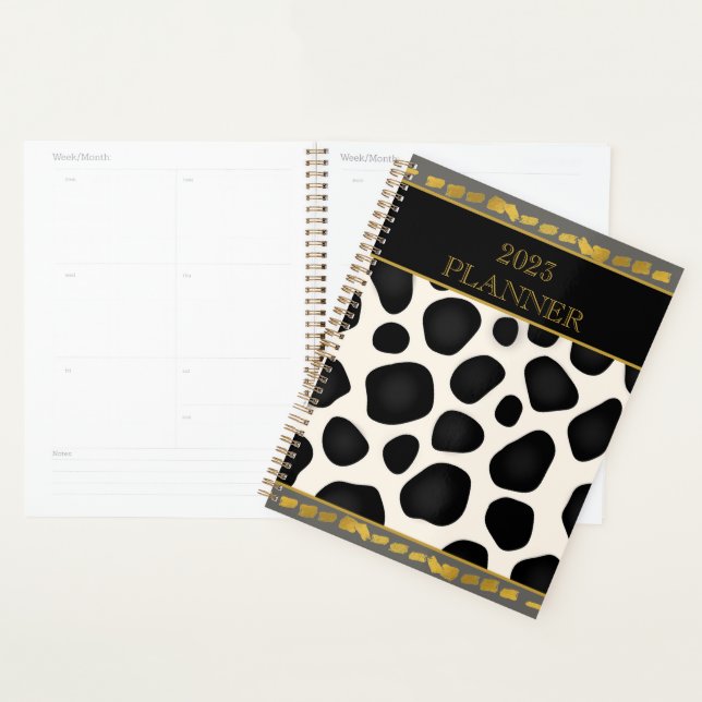 Cool Black & White & Gold 2023 Planner (Display)