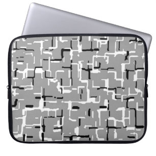 Cool Black White Gray Pattern Laptop Sleeve