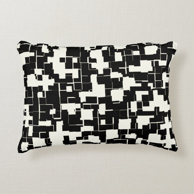 Cool Black White Modern Stylish Pattern Decorative Cushion (Front)