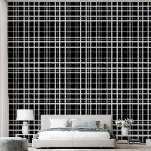 Cool Black white plaid tiled pattern  Wallpaper (Bedroom)