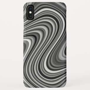 COOL Black White Silver Grey Curvy Line Pattern iPhone XS Max Case