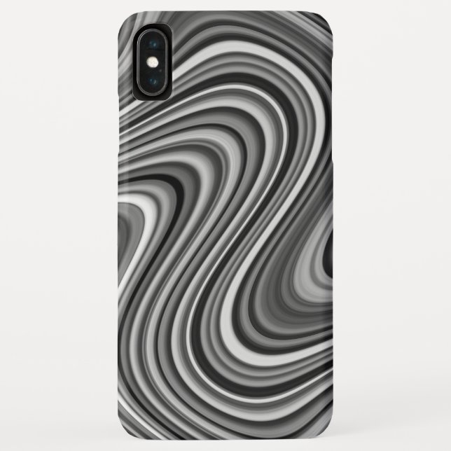COOL Black White Silver Grey Curvy Line Pattern Case-Mate iPhone Case (Back)