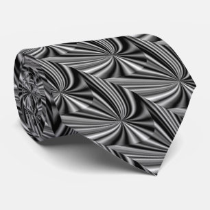 Cool Black White Silver Unique Pattern Tie