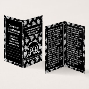 Cool black white tattoo skull gothic duogram tools business card