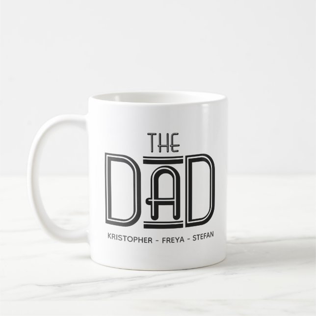 Cool Black White Type Personalised Dad Mug (Left)