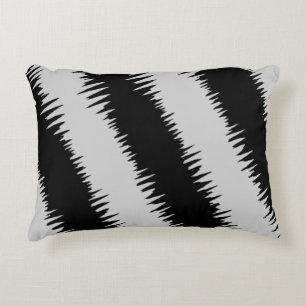 Cool Black Zigzag Striped Pattern Decorative Cushion