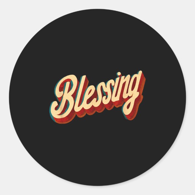Cool Blessing Emblem For Boys And Girls  Classic Round Sticker (Front)