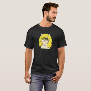 Cool Blonde Cat with Pixel Deal With It Sunglasses T-Shirt