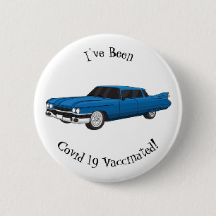 Cool blue 1959 classic car 6 cm round badge