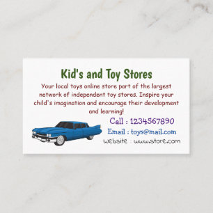 Cool blue 1959 classic car business card
