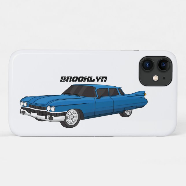 Cool blue 1959 classic car Case-Mate iPhone case (Back (Horizontal))