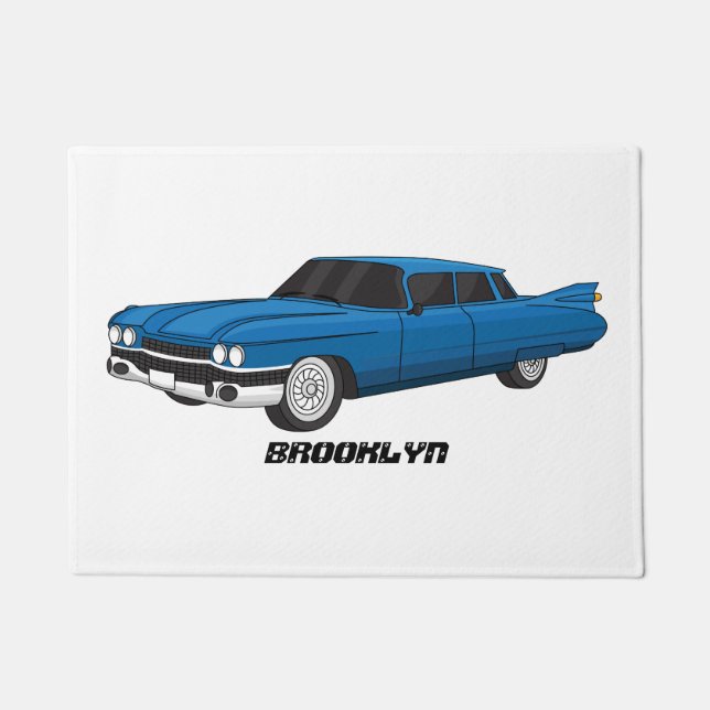 Cool blue 1959 classic car  doormat (Front)