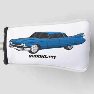 Cool blue 1959 classic car  golf head cover