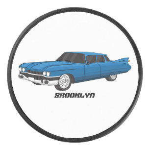 Cool blue 1959 classic car  hockey puck