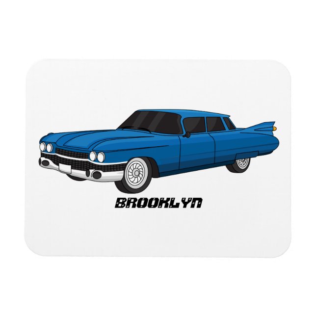 Cool blue 1959 classic car magnet (Horizontal)