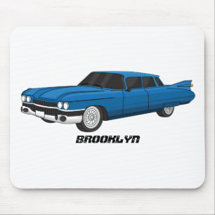 Cool blue 1959 classic car mouse mat