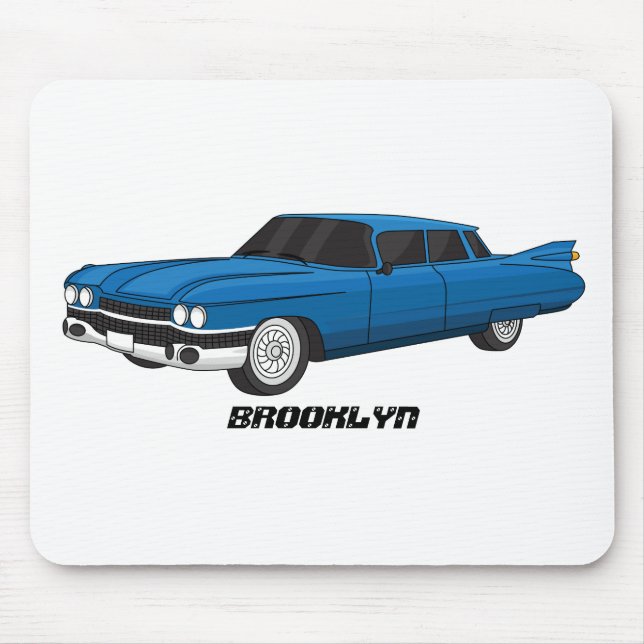 Cool blue 1959 classic car mouse mat (Front)