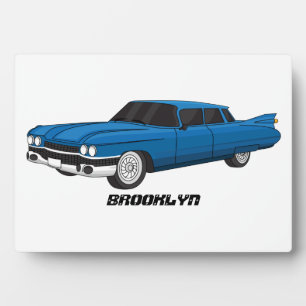 Cool blue 1959 classic car plaque