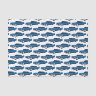 Cool blue 1959 classic car tissue paper