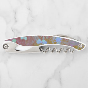 Cool blue and pink art of floral / flower pattern corkscrew