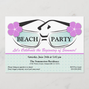Cool Blue and Purple Summer Sunglasses Invitation