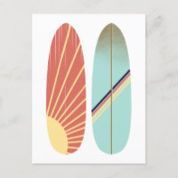 Cool Blue and Red Surfboard Illustration