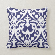 Cool blue and white ikat tribal pattern