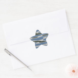 Cool blue and white pattern star sticker
