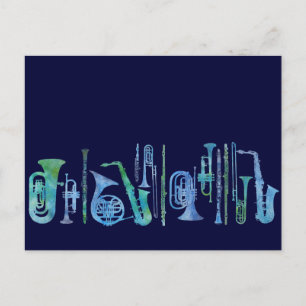 Cool Blue Band Postcard