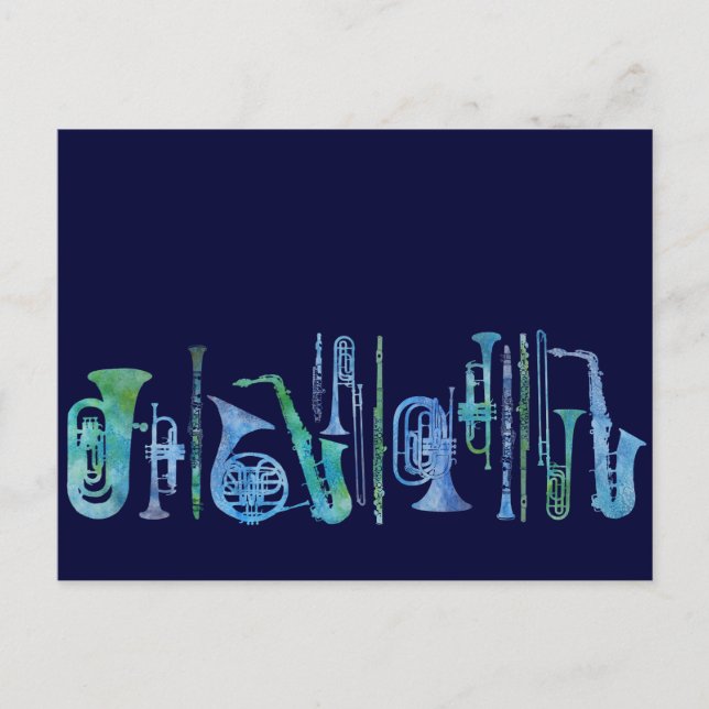 Cool Blue Band Postcard (Front)