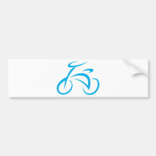 Cool Blue Bicycle Biking Logo Bumper Sticker