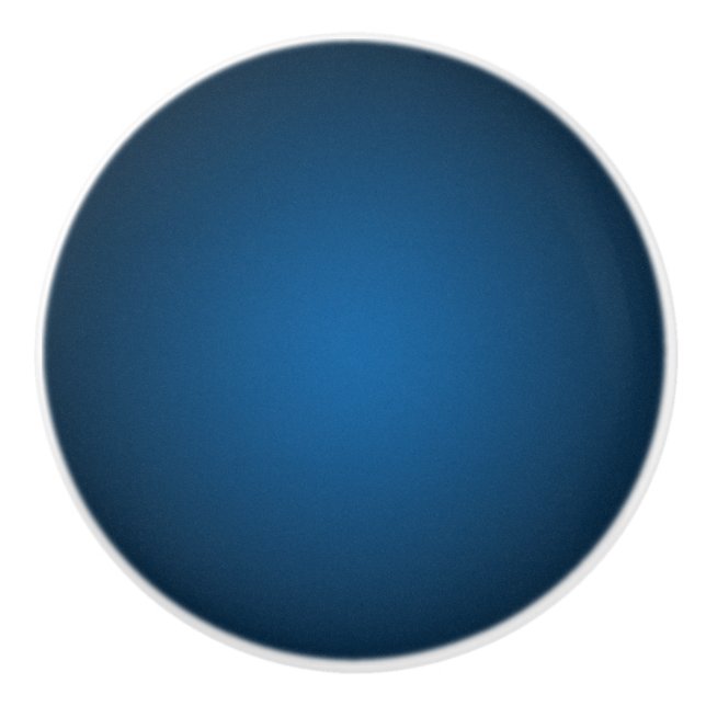 Cool Blue-Black Grainy Vignette Ceramic Knob (Front)