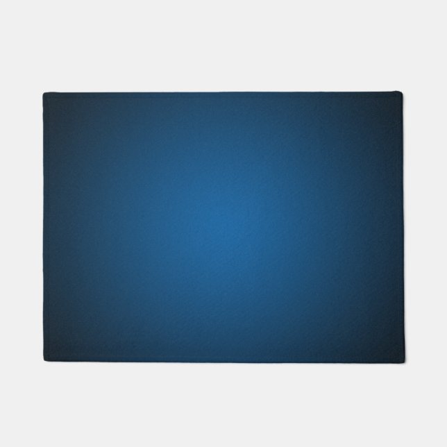 Cool Blue-Black Grainy Vignette Doormat (Front)