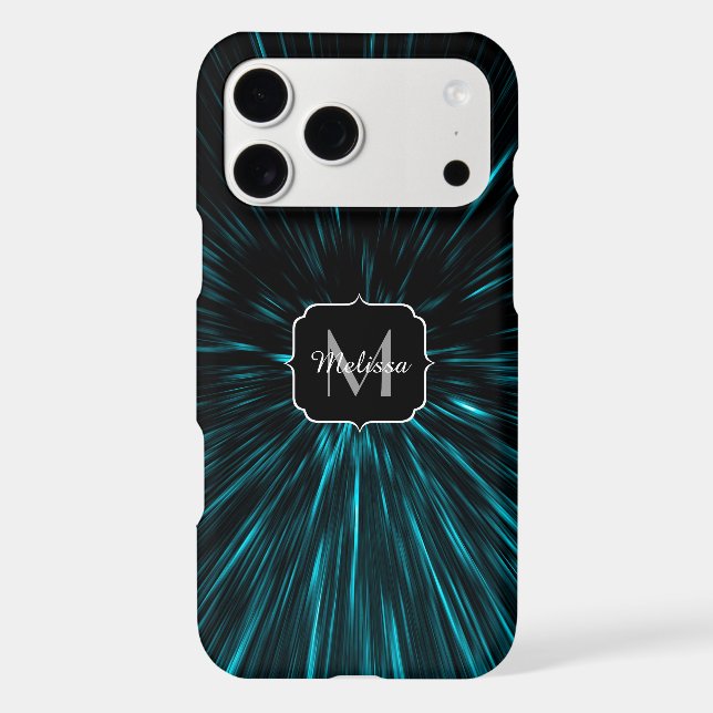 Cool Blue black Hypergalaxy Abstract Line Monogram (Back)