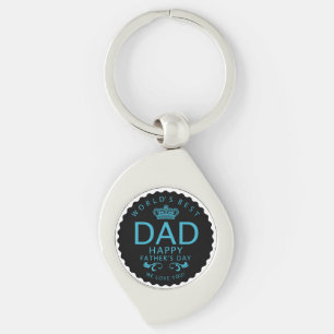 Cool Blue & Black Worlds Best Dad Fathers Day Key Ring
