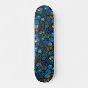 Cool Blue Cellular Colorful Dotted Shape Pattern Skateboard