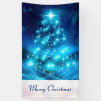Cool Blue Christmas Tree with Sparkling Lights