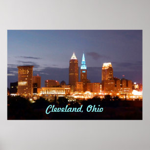 Cool Blue Cleveland Ohio Poster