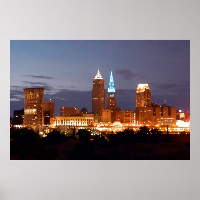 Cool Blue Cleveland Ohio Poster(No Text) Poster (Front)