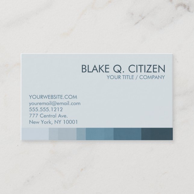 Cool Blue Colour Bar Business Card (Front)