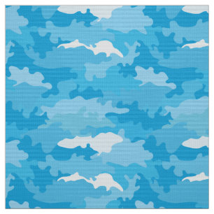 Cool blue colour style camouflage pattern fabric