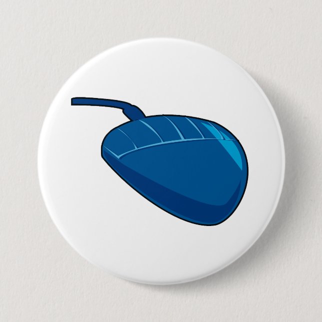 Cool Blue Computer Mouse Tech 7.5 Cm Round Badge (Front)