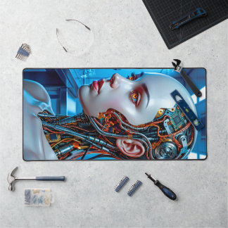 Cool Blue Cybernetics AI Gaming Desk Mat