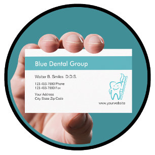 Cool Blue Dentist Business Cards