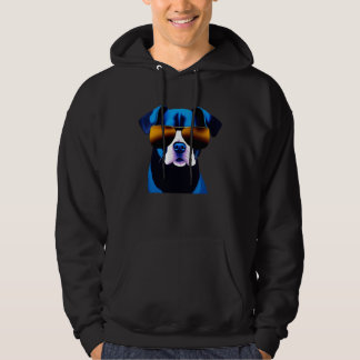 Cool Blue Dog Wearing Sunglasses Hoodie