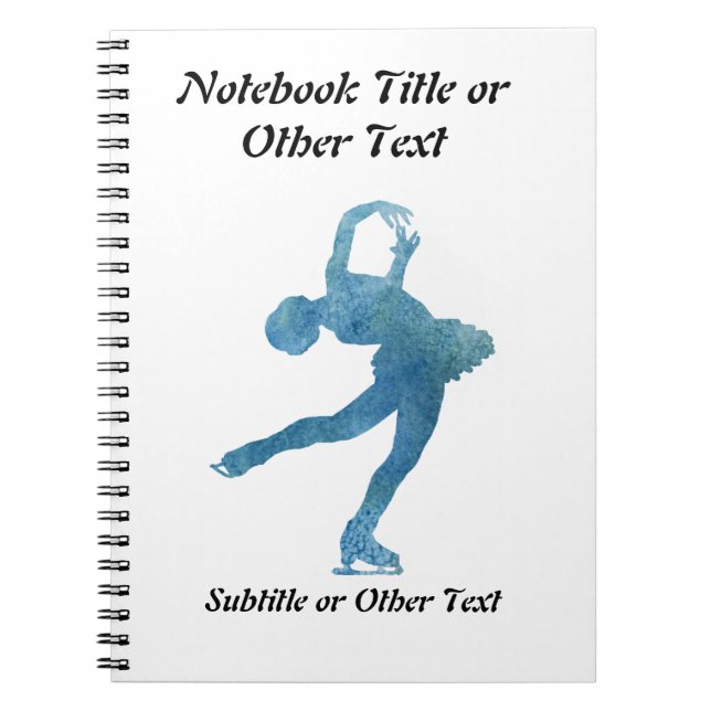 Cool Blue Figure Skater Notebook (Front)